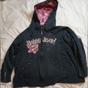 Vintage Bobby Jack zip up Hoodie. 80% cotton outwear. Inside 20% polyester